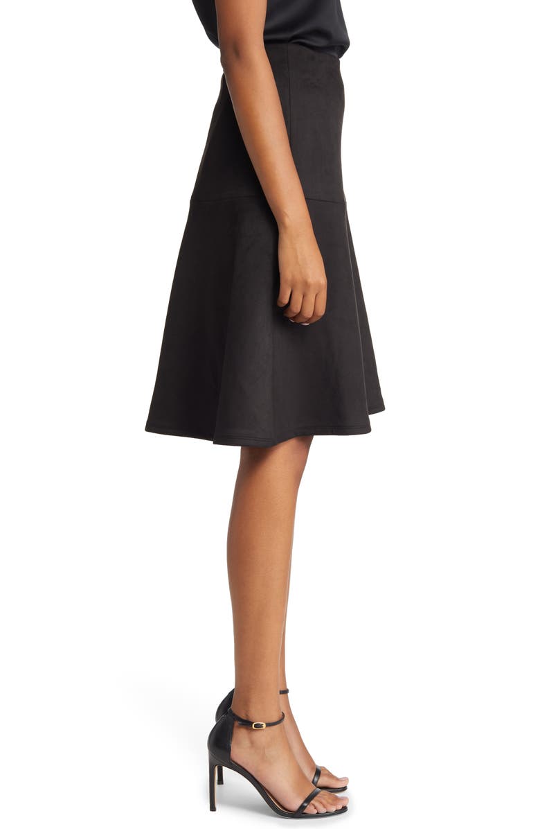 Anne Klein Faux Suede Flare Skirt, Alternate, color,