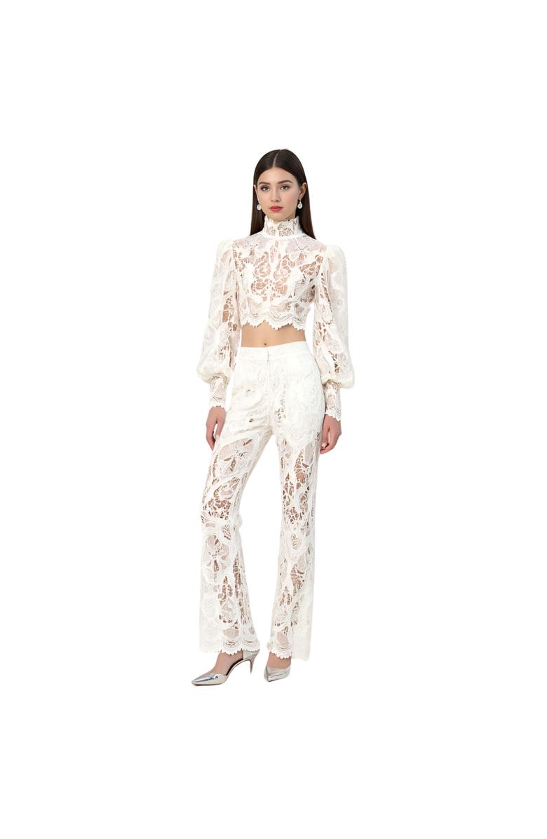 AKALIA Rebecca Guipure Lace Top & Pant Set, Main, color, 