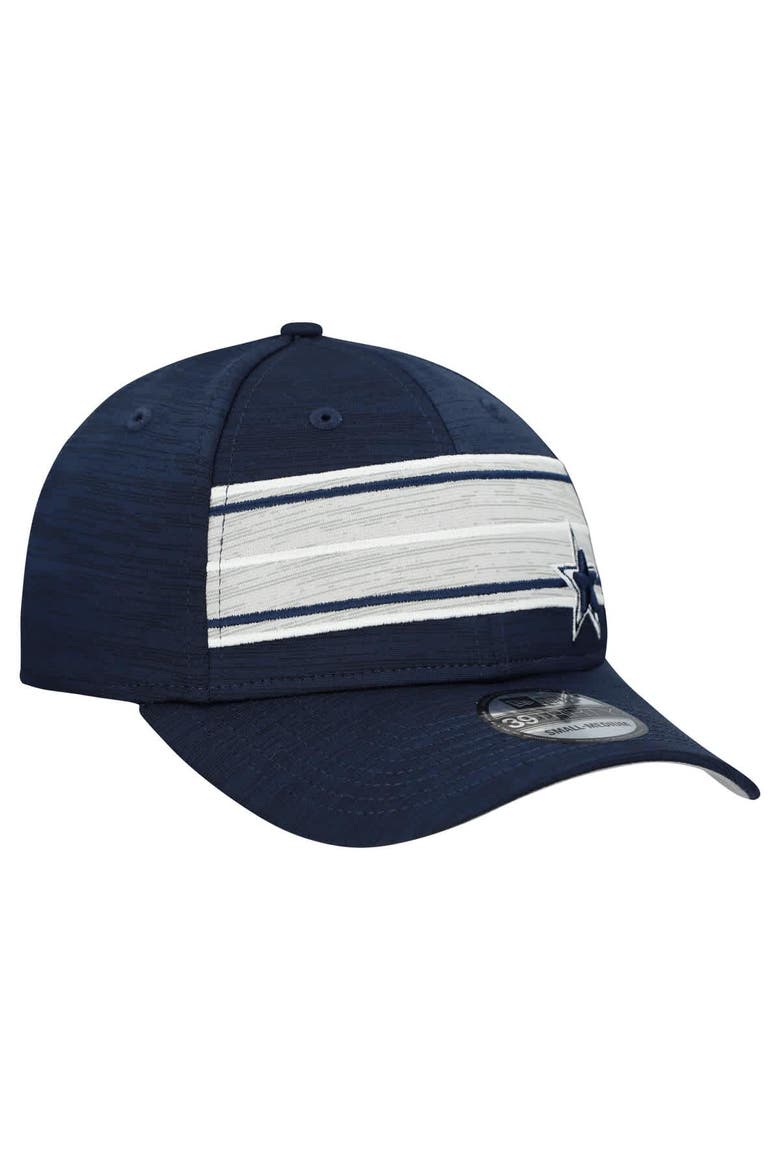 Men's New Era  Navy Dallas Cowboys Stripes 39THIRTY Flex Hat, Alternate, color, Navy