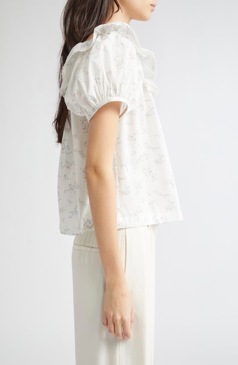 DÔEN Silvie Floral Puff Sleeve Organic Cotton, Alternate, color, Cottage Grove