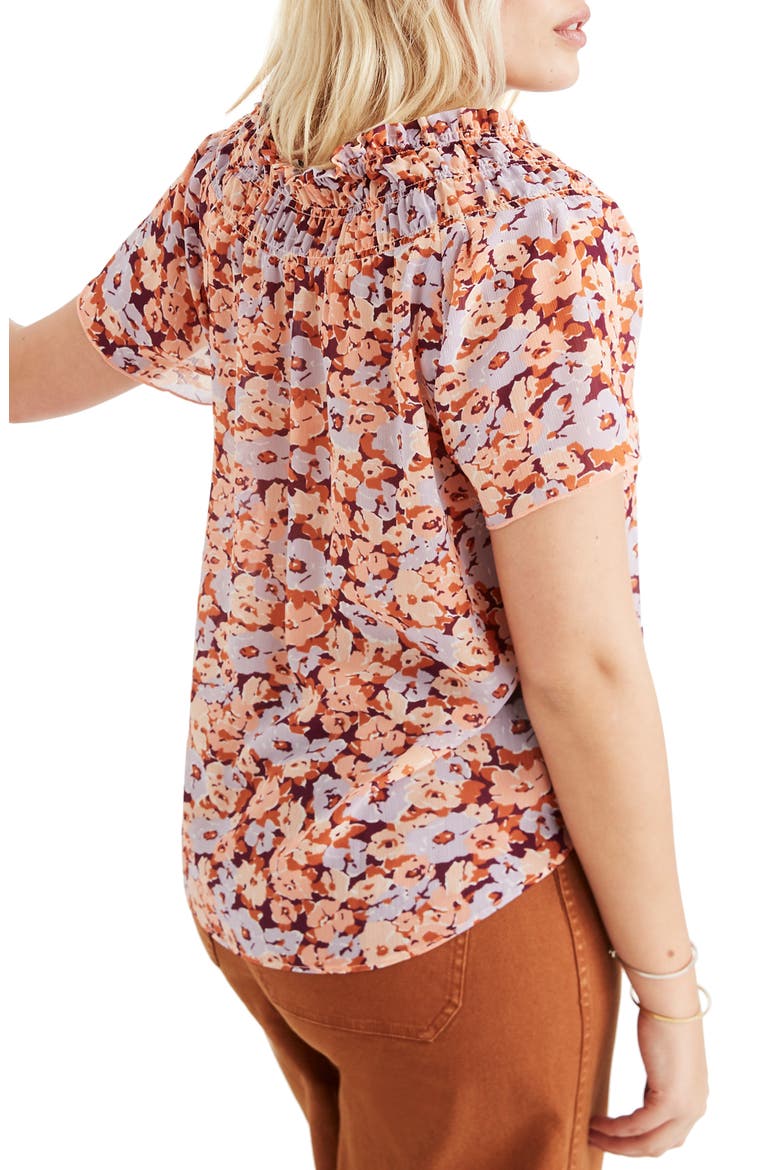 Smocked Top, Alternate, color, DREAMY FLORAL MULLED WINE