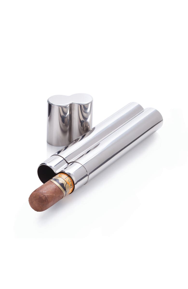 Viski Cigar Holder in Stainless Steel, Alternate, color, Silver