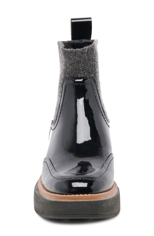Dolce Vita Saline H2o Waterproof Platform Bootie In Midnight Patent Leather H2o