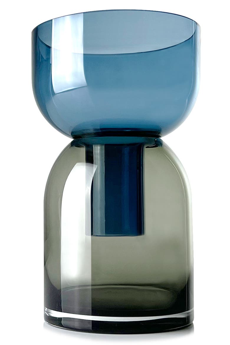 Flip Top Glass Vase (Nordstrom Exclusive), Alternate, color, BLUE/ GREY