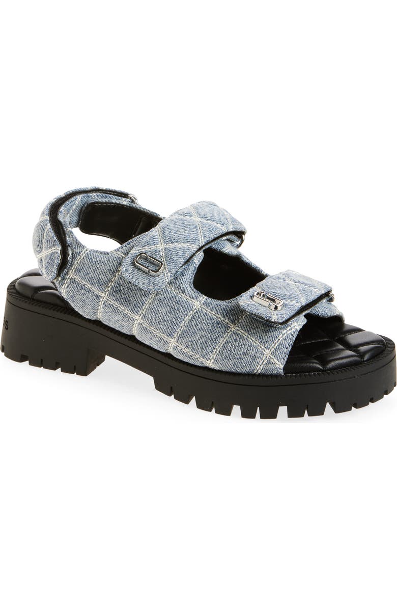 Marc Jacobs The Quilted Denim Sunny Sandal, Main, color, Light Wash Indigo
