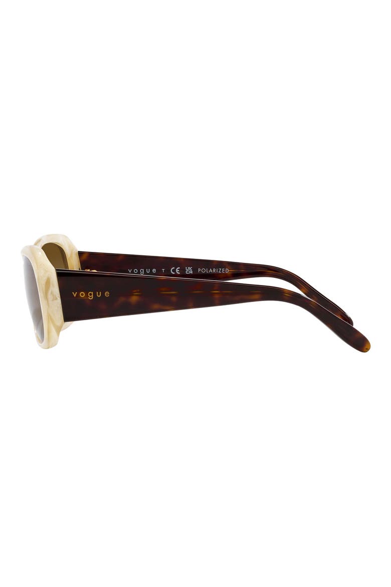 55mm Gradient Polarized Rectangular Sunglasses, Alternate, color, BEIGE HORN