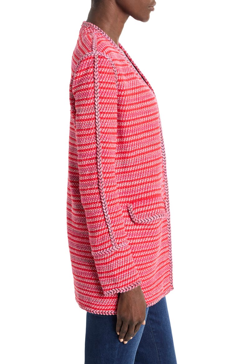 Heat Clash Cardigan, Alternate, color, HAUTE RED