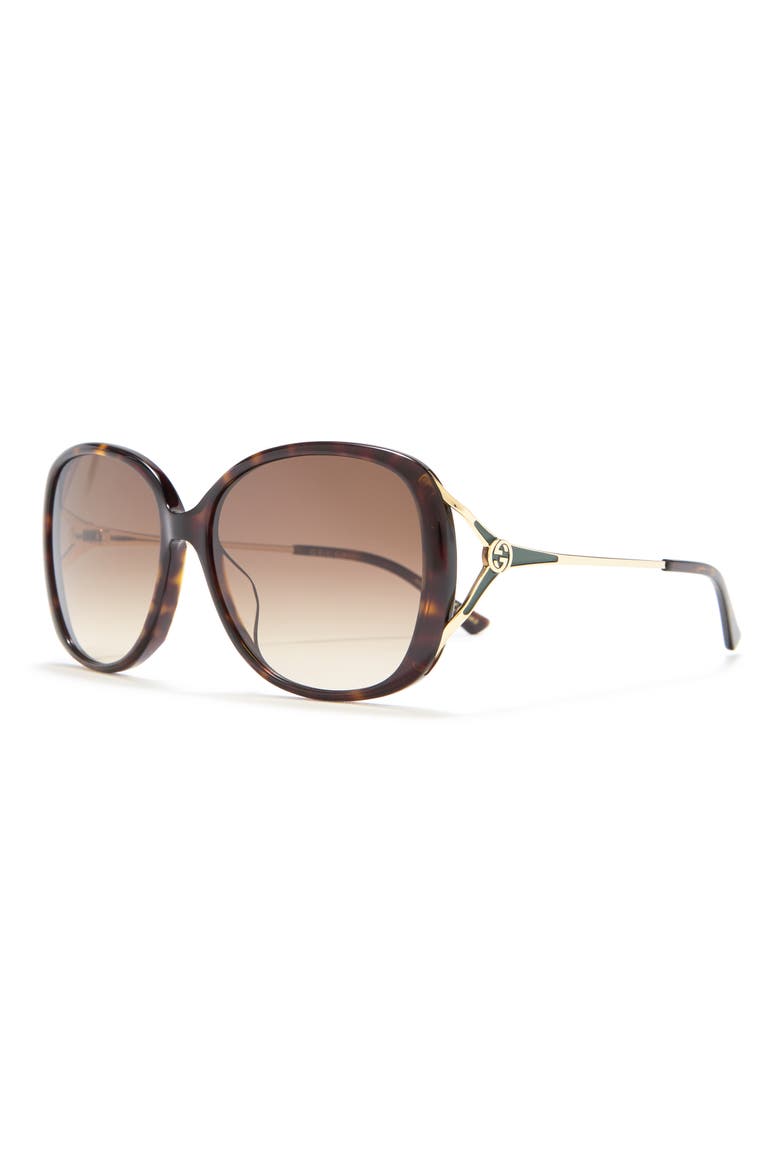 58mm Square Sunglasses, Alternate, color, HAVANA