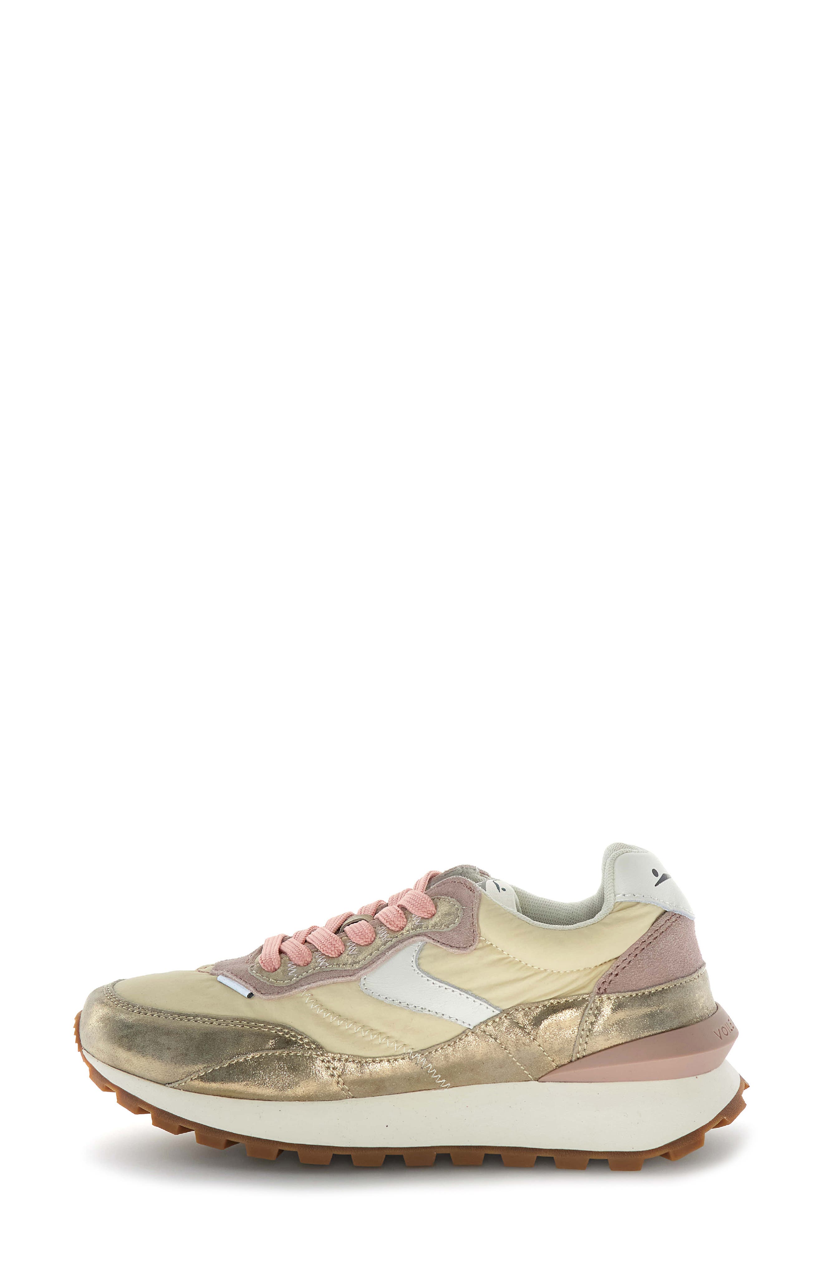Olivia Court Wool Sneaker with Genuine Shearling Trim, Alternate, color, GOLD