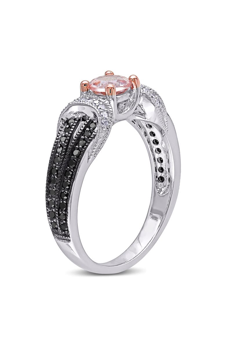 Julianna B. Morganite, Black & White Diamond Engagement Ring, Alternate, color, Morganite