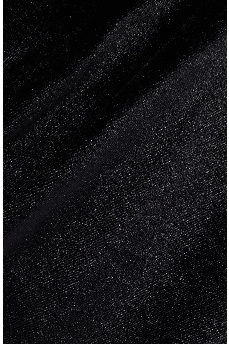 Kathleen Ruched One-Shoulder Velvet Midi Dress, Alternate, color, BLACK