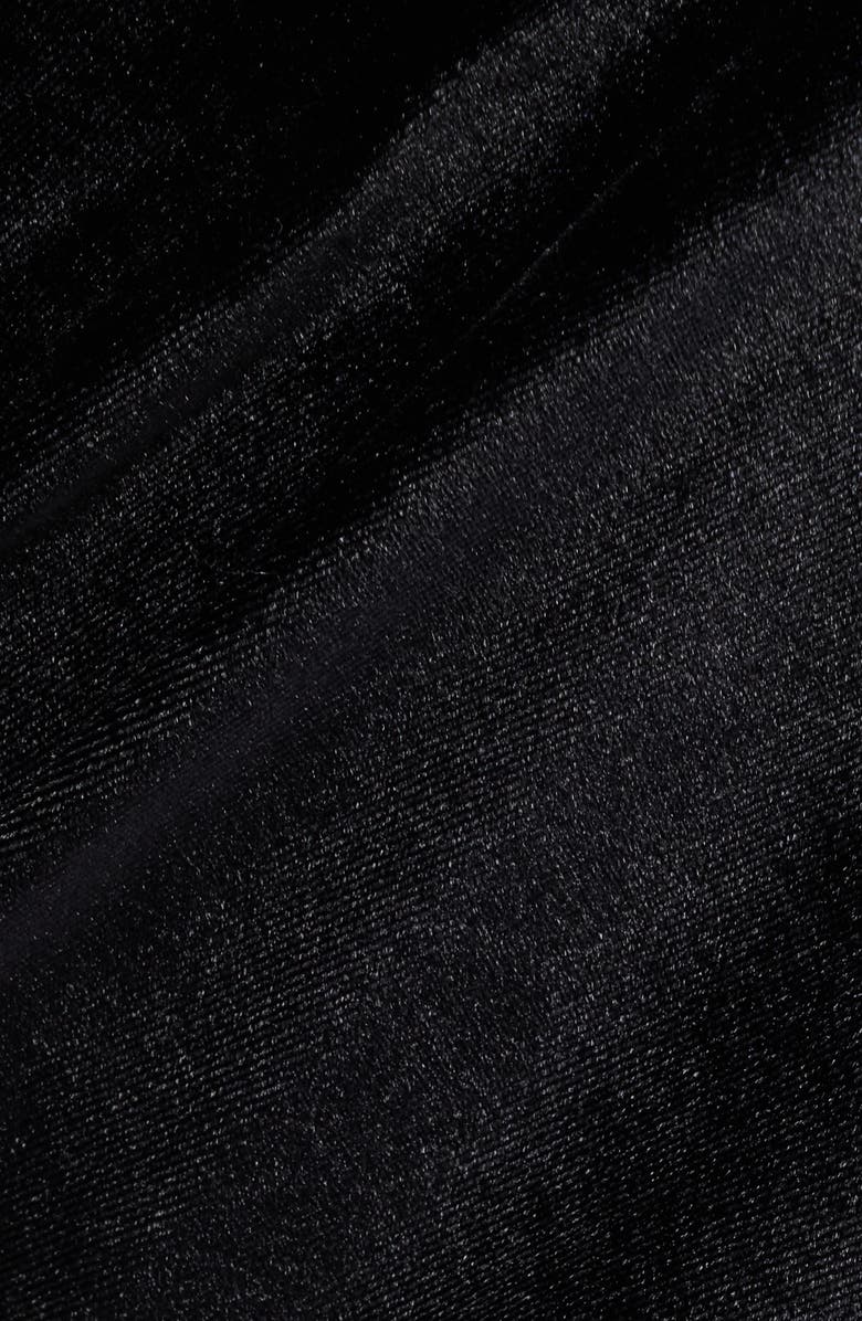 Marcella Kathleen Ruched One-Shoulder Velvet Midi Dress, Alternate, color, Black