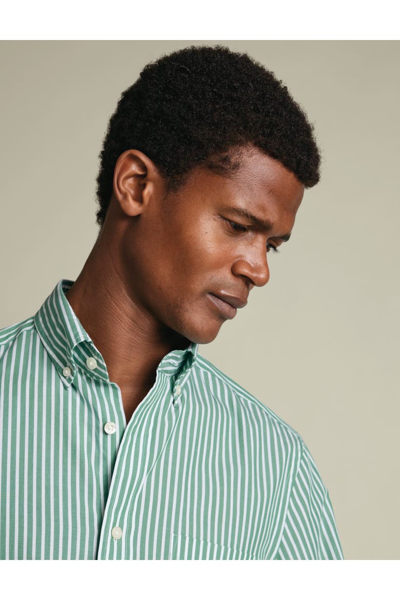 Stretch Washed Poplin Shirt, Alternate, color, Light Green