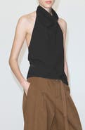 MANGO Draped Halter Top