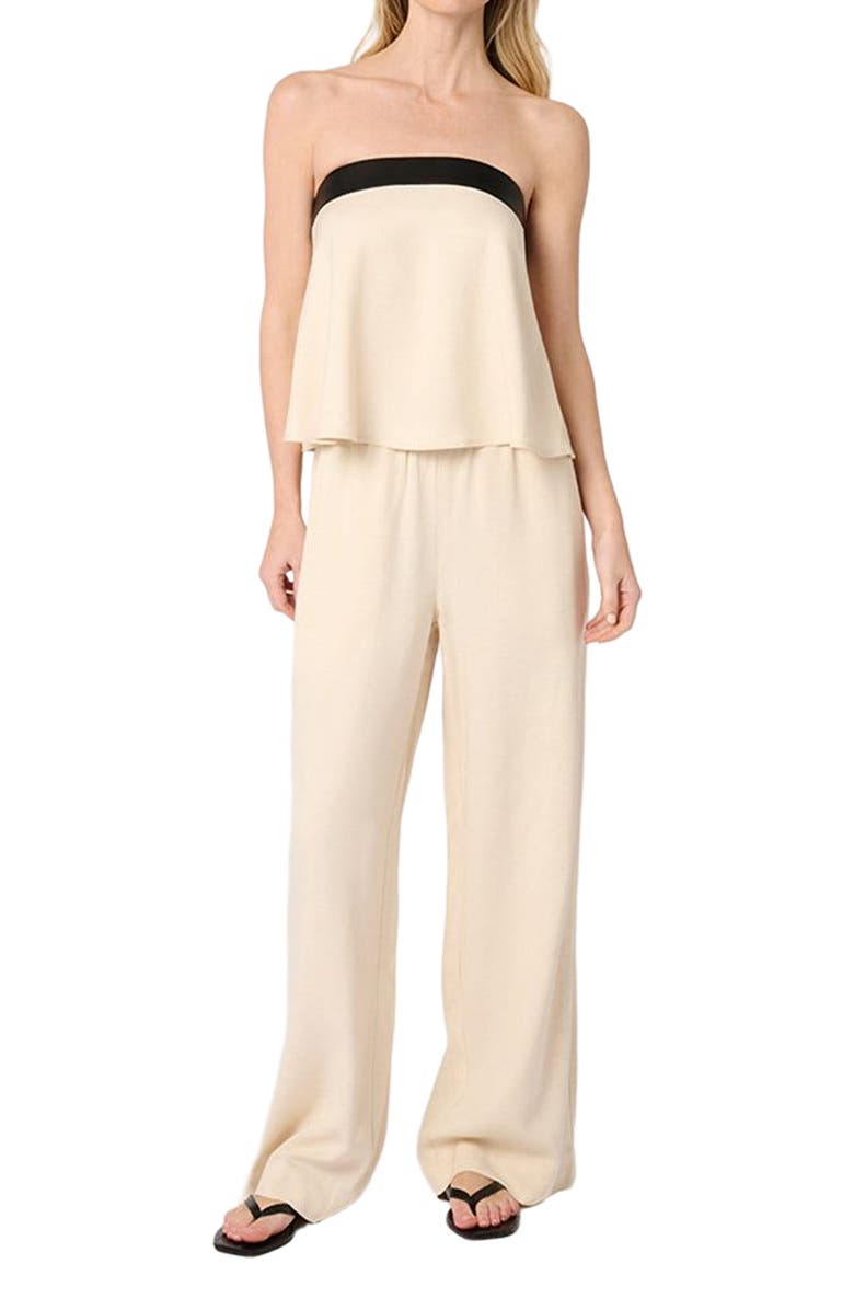 WeWoreWhat Strapless Top, Alternate, color, Black/Taupe