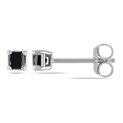 1/4 CTW Black Diamond Stud Earrings 14K