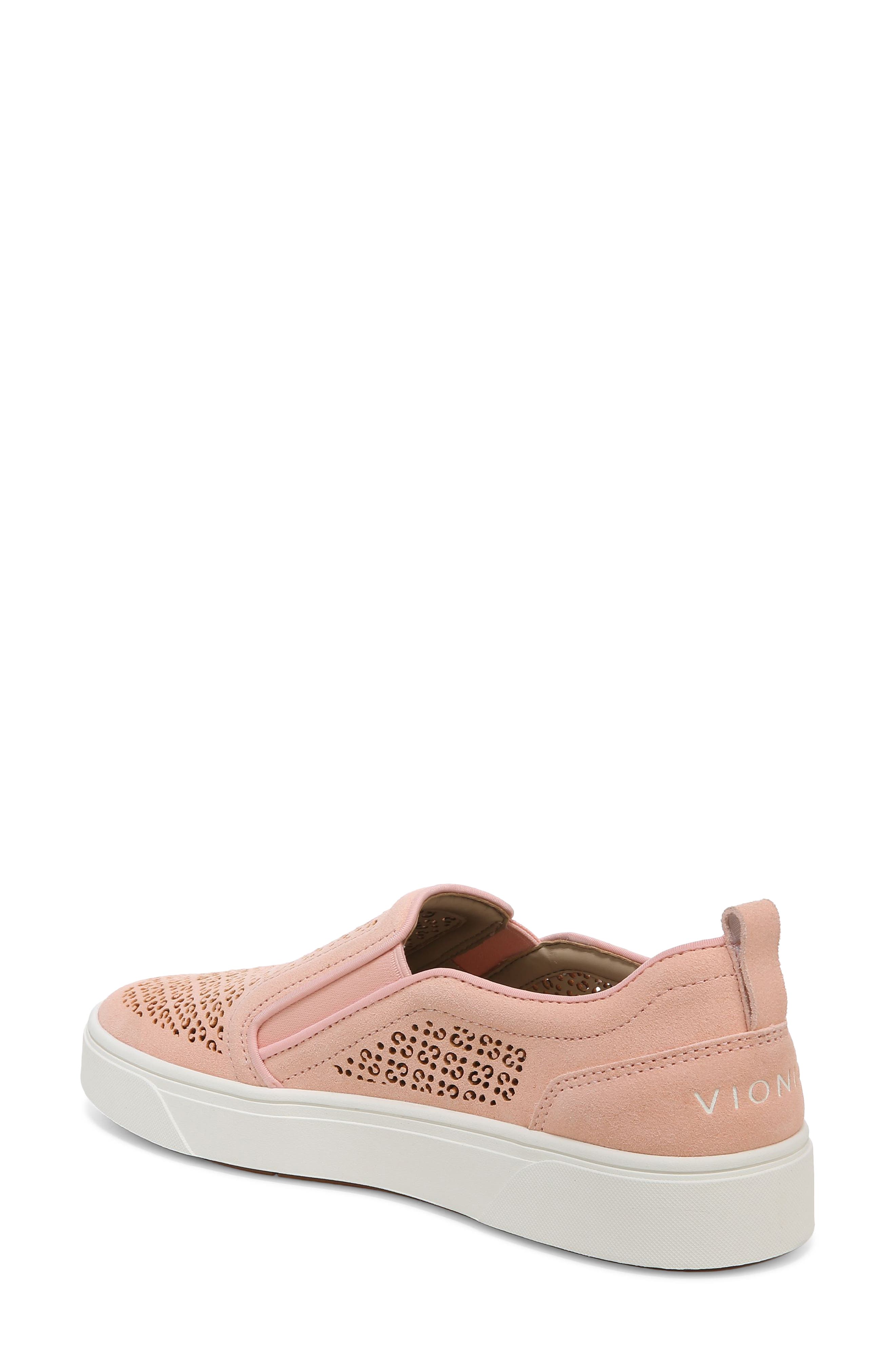 Kimmie Perforated Suede Slip-On Sneaker, Alternate, color, ROZE
