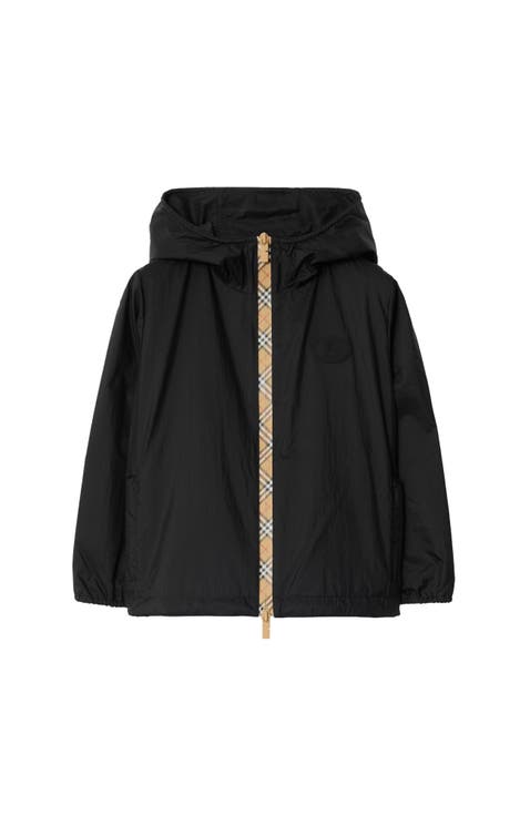 Checker-tape Nylon Hooded Jacket