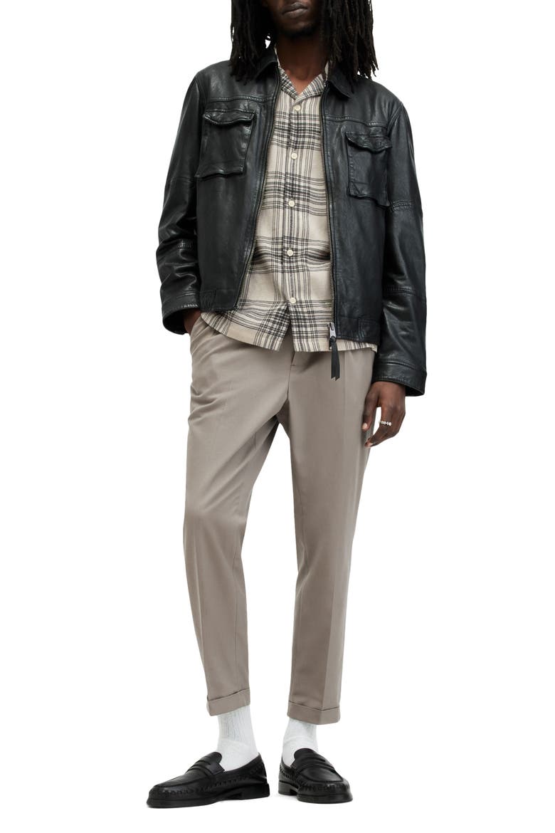 Padres Plaid Camp Shirt, Alternate, color, JET BLACK