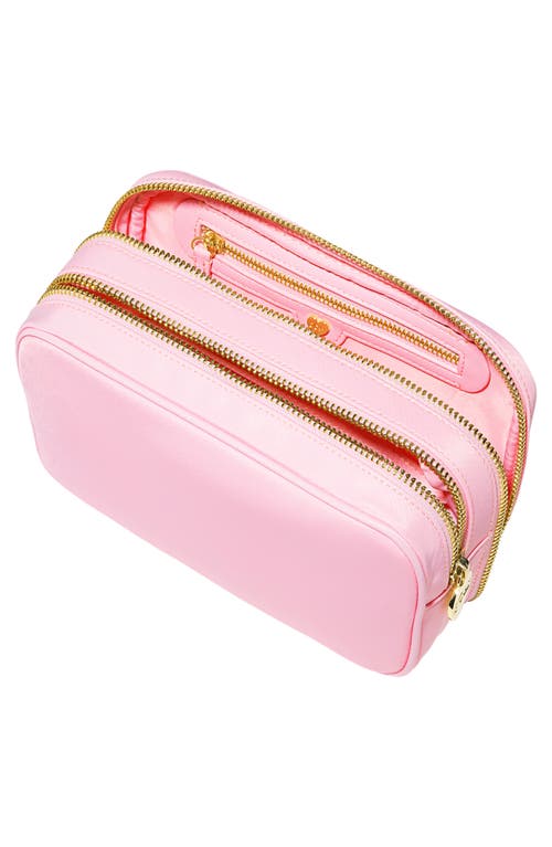Stoney Clover Lane Double Zip Nylon Pouch In Pink