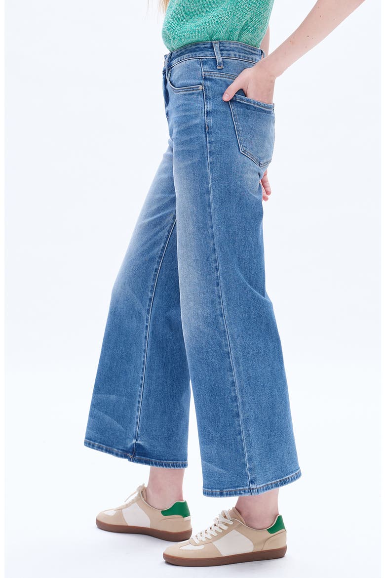 High Waist Ankle Wide Leg Jeans, Alternate, color, MEDIUM BLUE