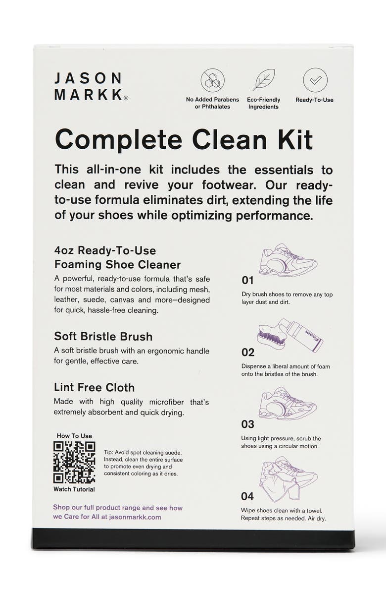 Jason Markk Complete Clean 3-Piece Shoe Care Kit, Alternate, color, White