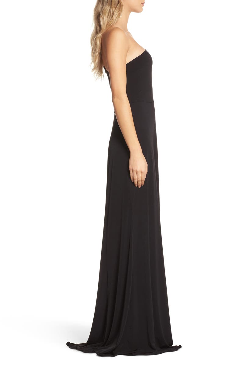 Amsale One-Shoulder Jersey Gown, Alternate, color, 