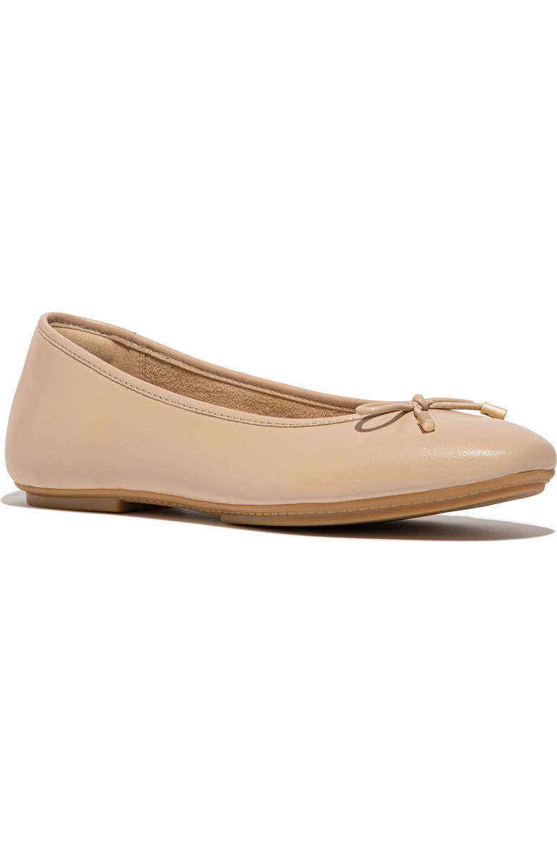 FitFlop Delicato Bow soft leather ballet flats, Main, color, Classic Beige