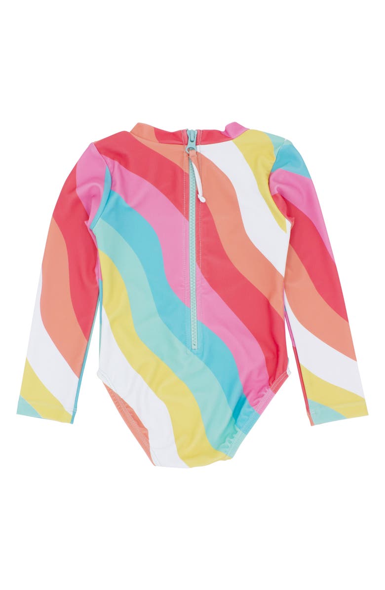 Feather 4 Arrow Wave Chaser One-Piece Rashguard Swimsuit, Alternate, color,