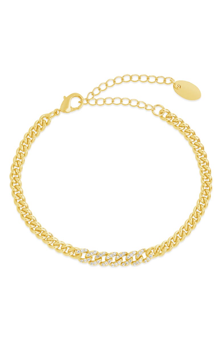 Sterling Forever Winslow CZ Chain Bracelet, Alternate, color, Gold
