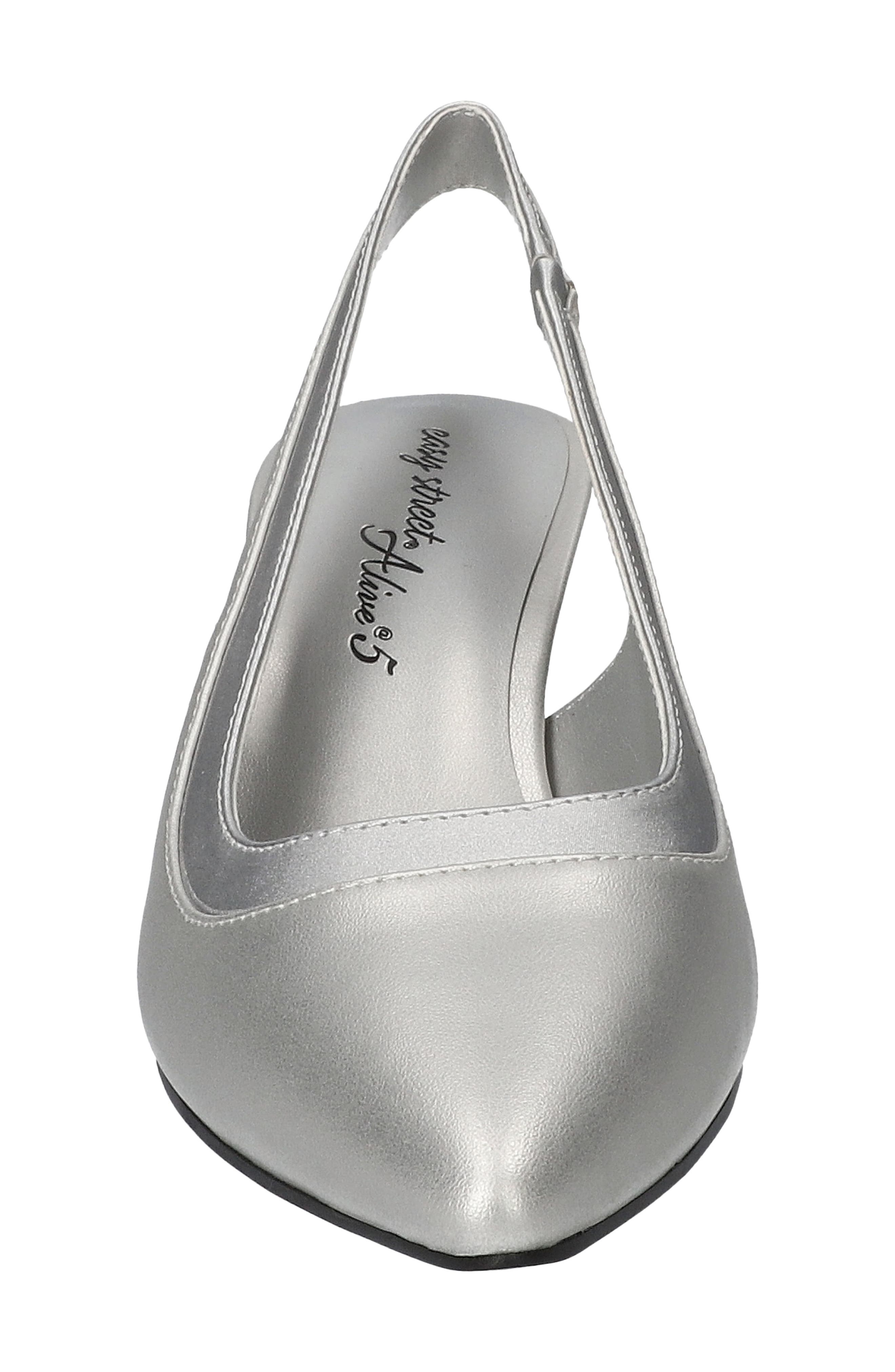 EASY STREET Dessa Slingback Pointed Toe Pump, Alternate, color, Silver