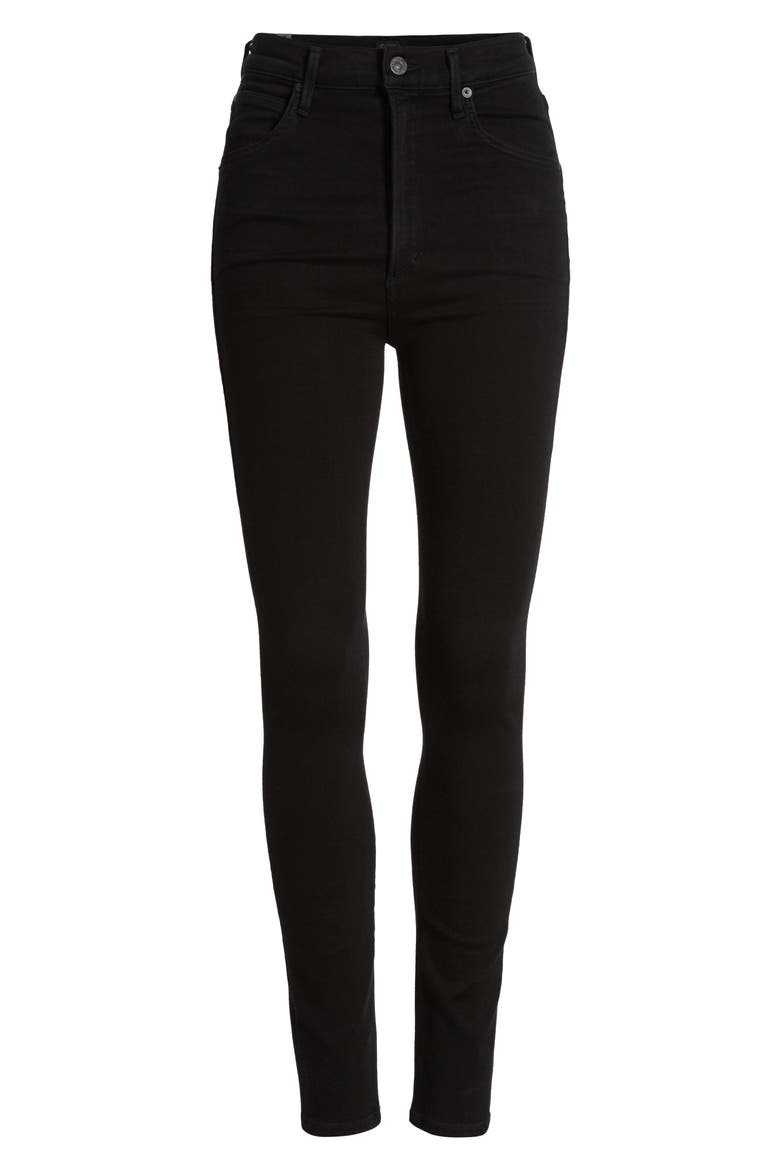 Chrissy High Waist Skinny Jeans, Alternate, color, ALL BLACK