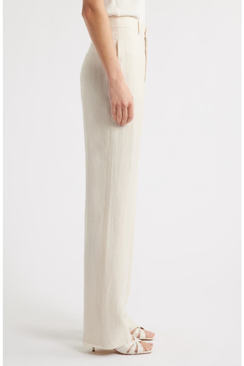 The Linen Blend Straight Leg Pants, Alternate, color, WHITE