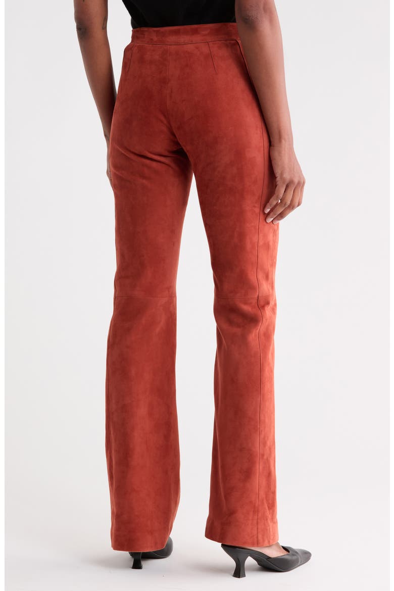 Suede Flare Trousers, Alternate, color, SIENNA