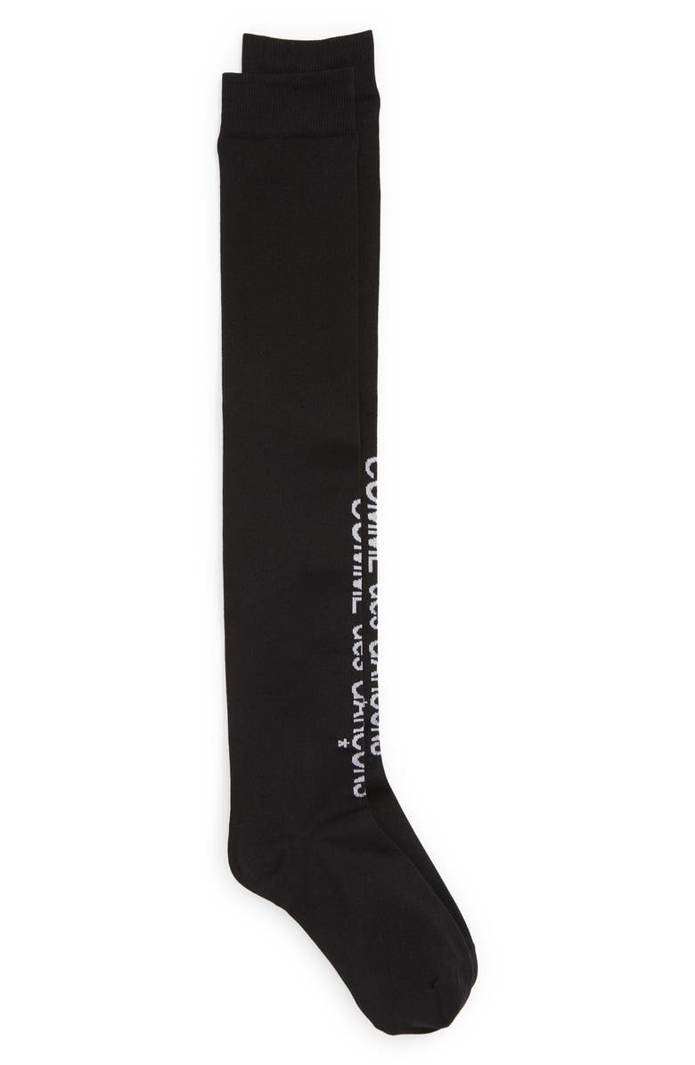 Comme des Garçons Logo Knee High Socks, Main, color, 