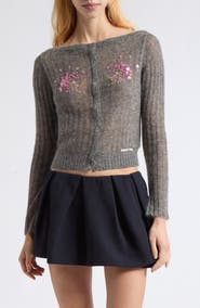 Shushu/Tong Floral Embroidered Wool & Mohair Blend Sweater