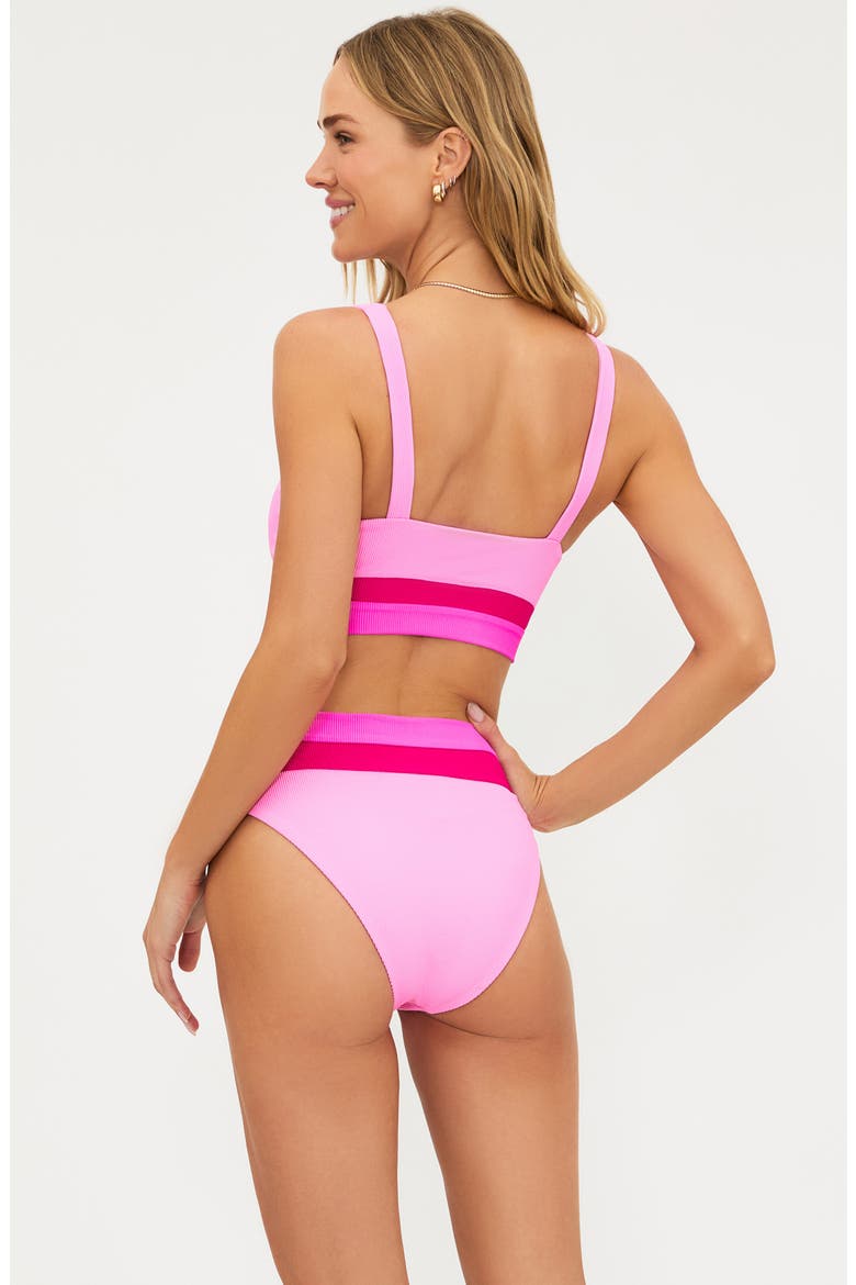 Heidi Stripe Bikini Bottoms, Alternate, color, PEAK PINK COLORBLOCK