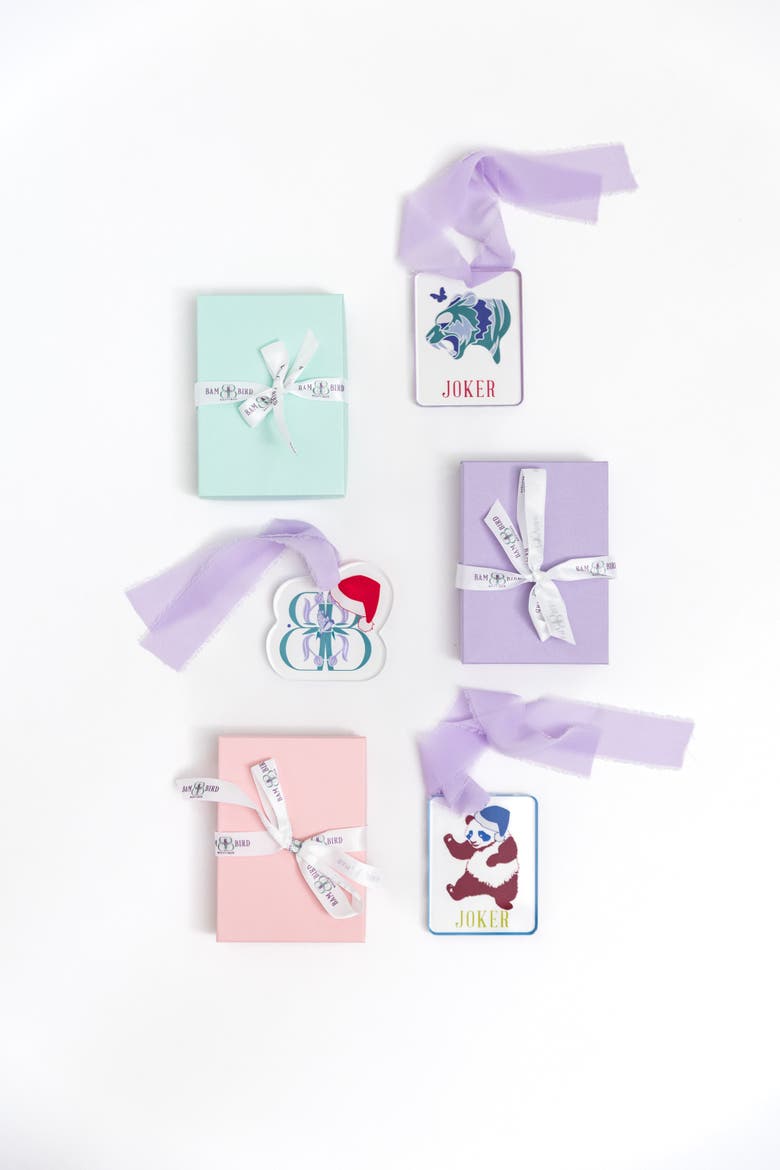 Lucite Mahjong Ornaments, Alternate, color, Clear / Multi