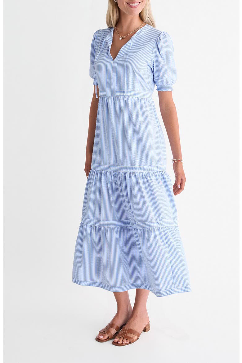 Harbor Midi Dress, Alternate, color, BREAKER BLUE/ WHITE