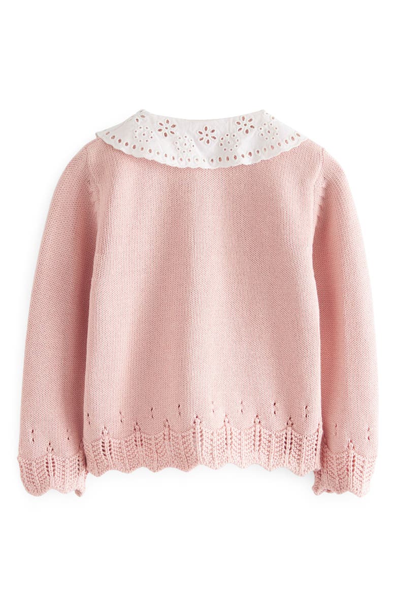 NEXT Kids' Peter Pan Collar Cotton Cardigan, Alternate, color, 