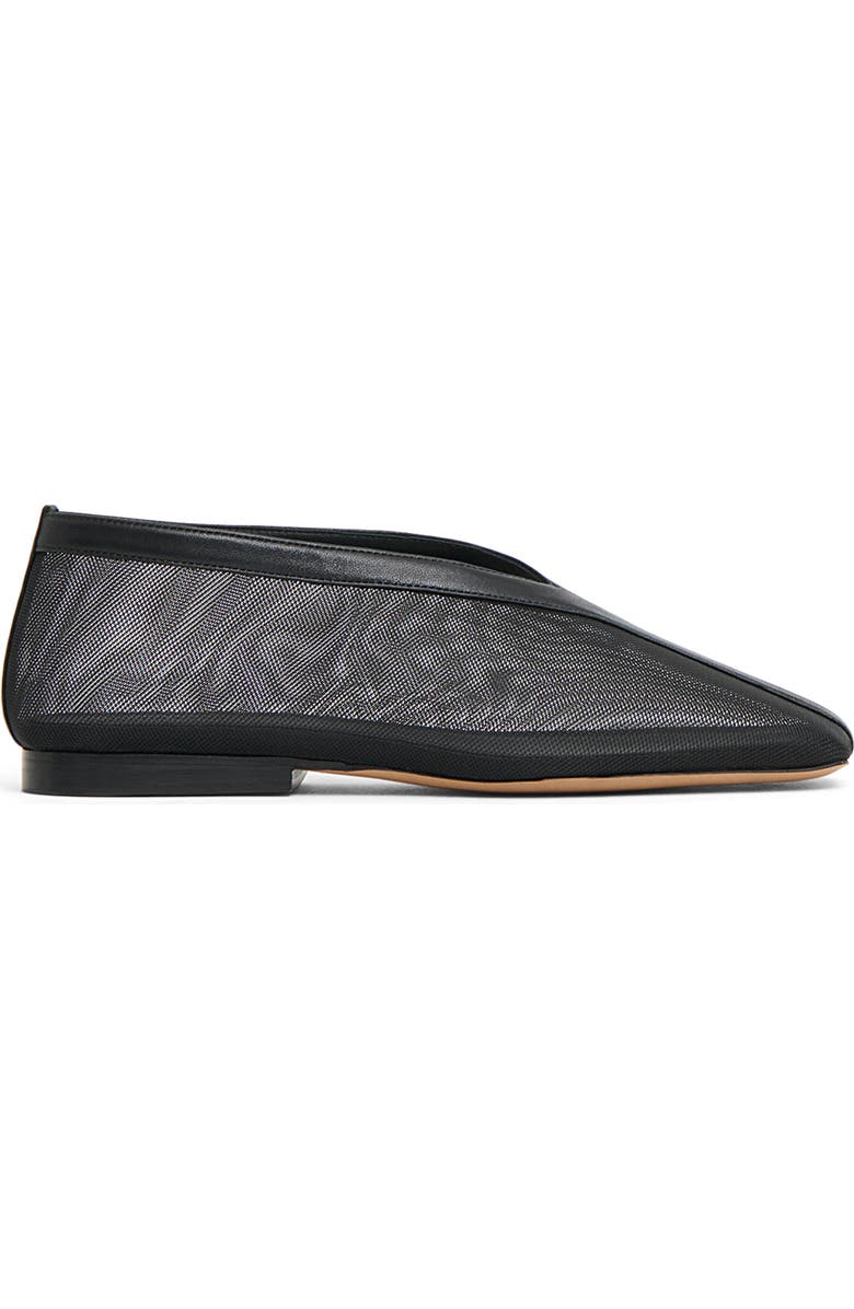 Mansur Gavriel Square Toe Flat, Alternate, color, Black