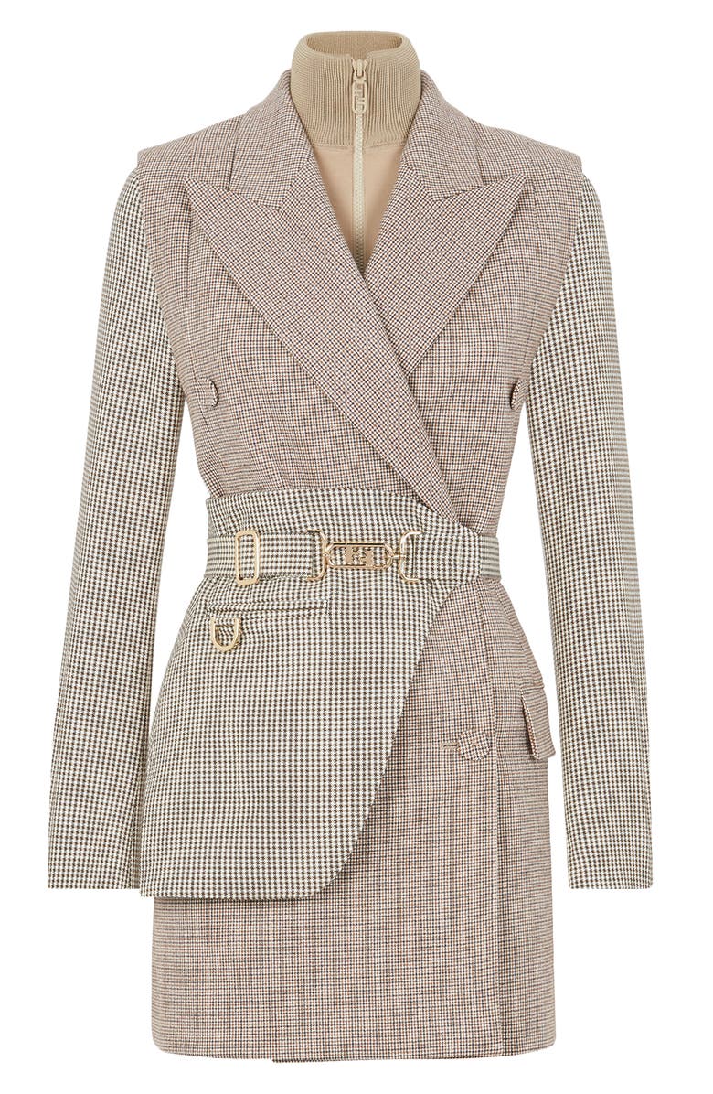 Fendi 3-in-1 Houndstooth Layered Jacket, Main, color,