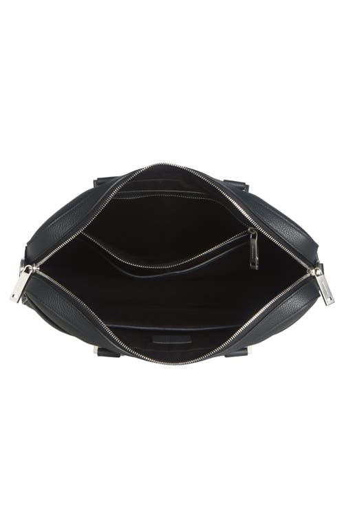 Ferragamo Gancio Embossed Briefcase In Nero Grigio