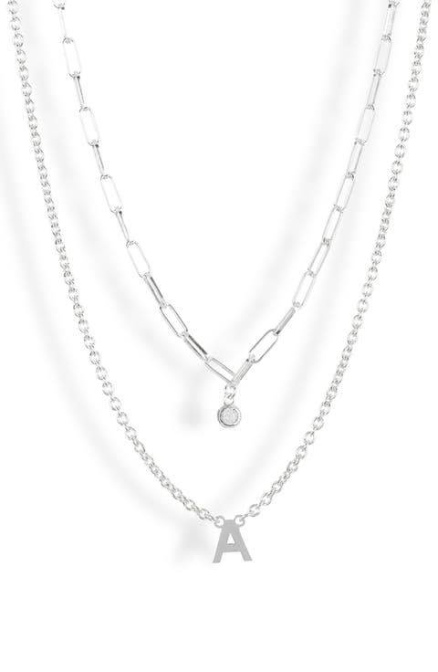 Diamond Initial Charm Necklace