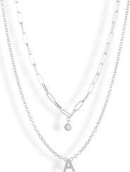 MESHMERISE Diamond Initial Charm Necklace