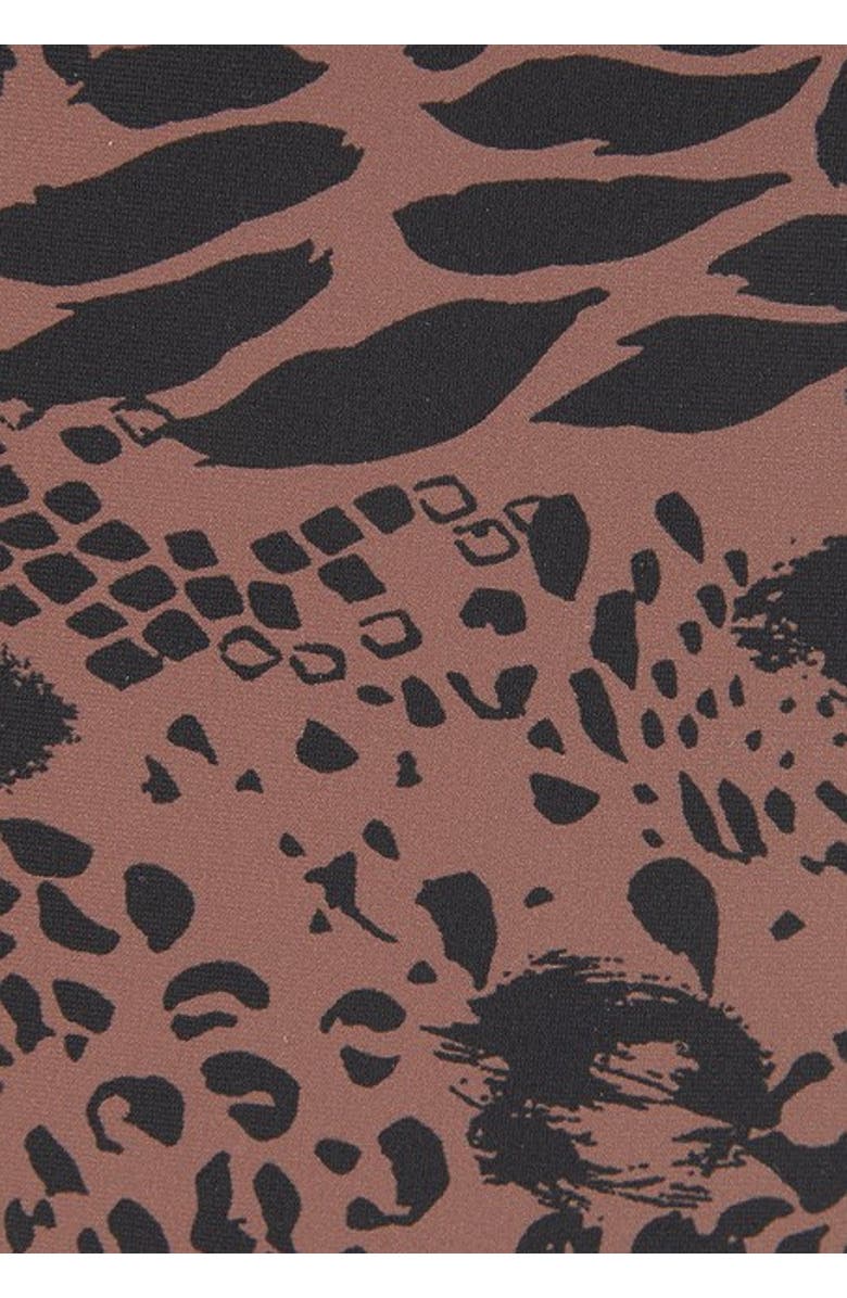 LASCANA Women's Ring Detail Leopard Print Bikini Bottom Brown Print, Alternate, color, Brown Print