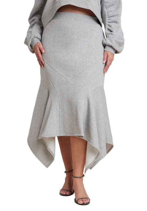 Seam Detail Trumpet French Terry Skirt (Plus)