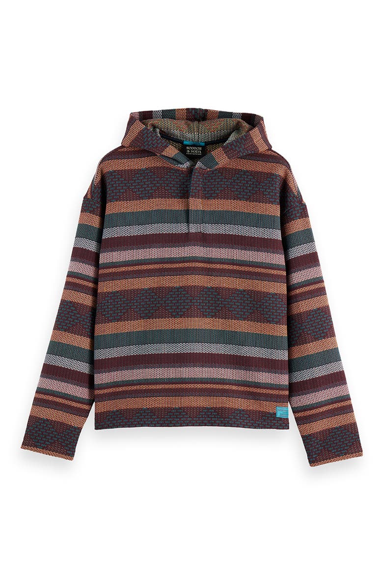 Relaxed Fit Stripe Jacquard Hoodie, Alternate, color, PIXEL STRIPE JACQUARD