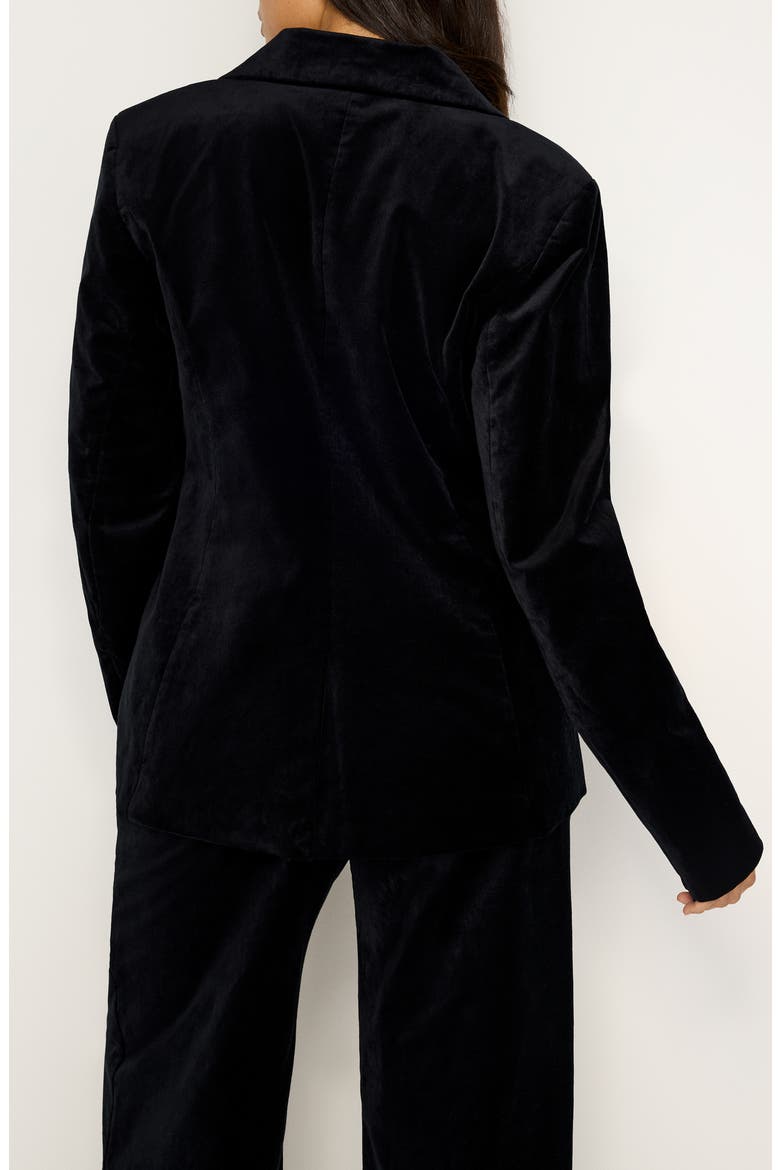 Sculpted Velvet Blazer, Alternate, color, BLACK001