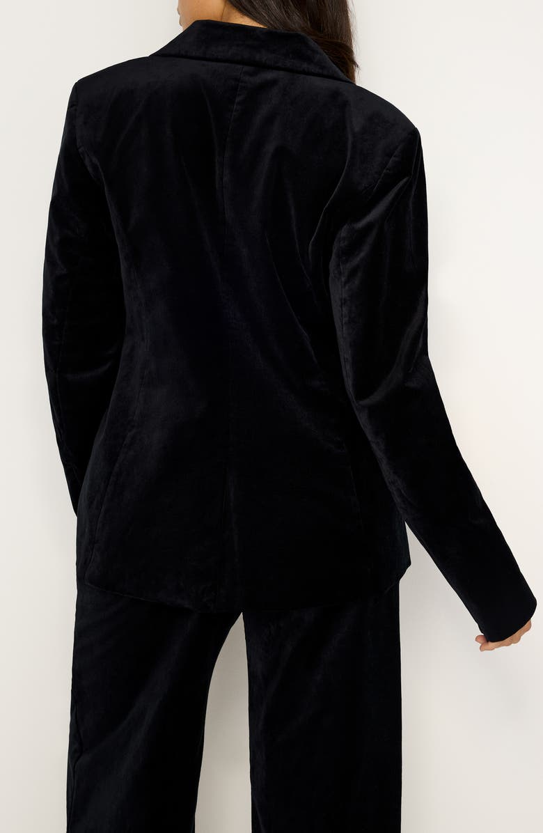 Good American Sculpted Velvet Blazer, Alternate, color, Black001